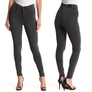 Madewell 10" High-Rise Skinny Jeans Kerns Wash Grey Raw Hem Jeans Size 24
